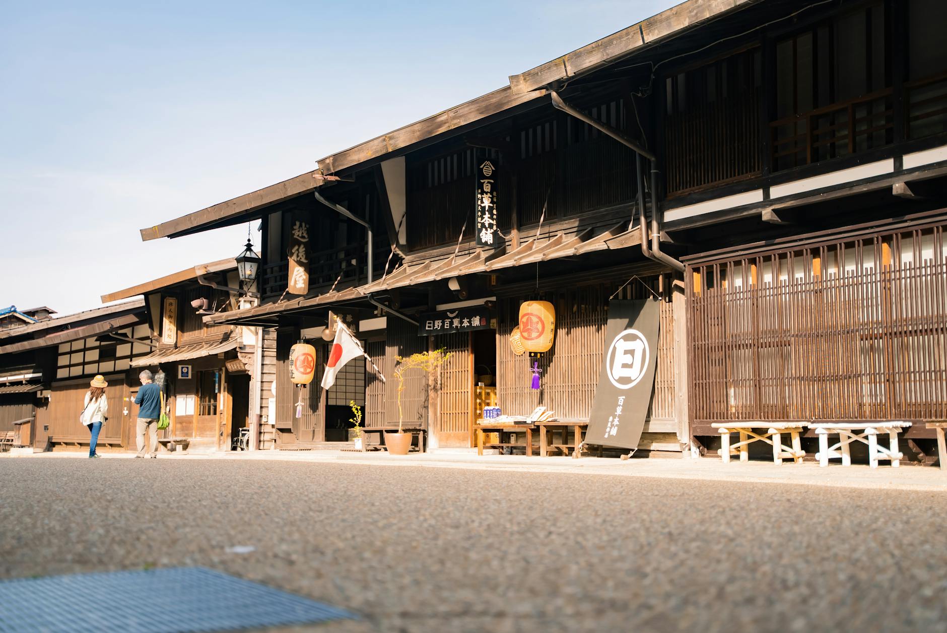 Tradycyjny drewniany ryokan w Shiojiri w prefekturze Nagano